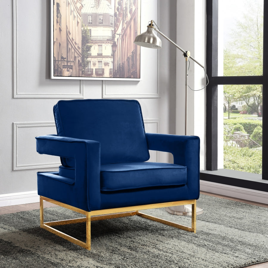 Noah Velvet Upholstered Accent Chair