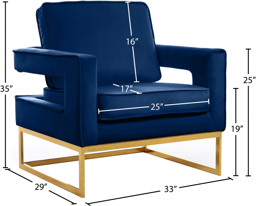 Noah Velvet Upholstered Accent Chair