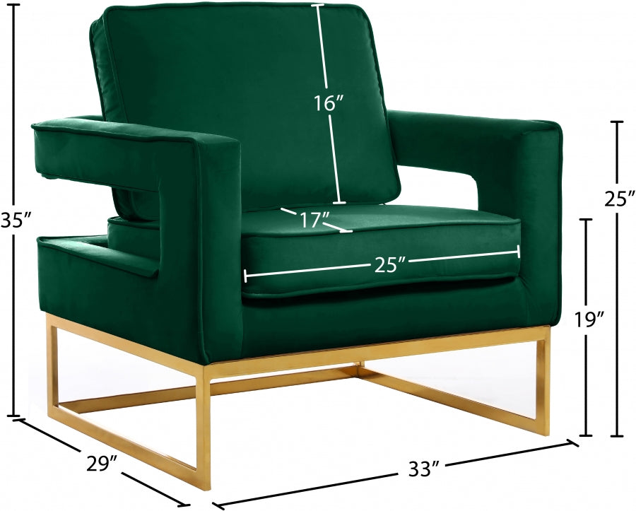 Noah Velvet Upholstered Accent Chair