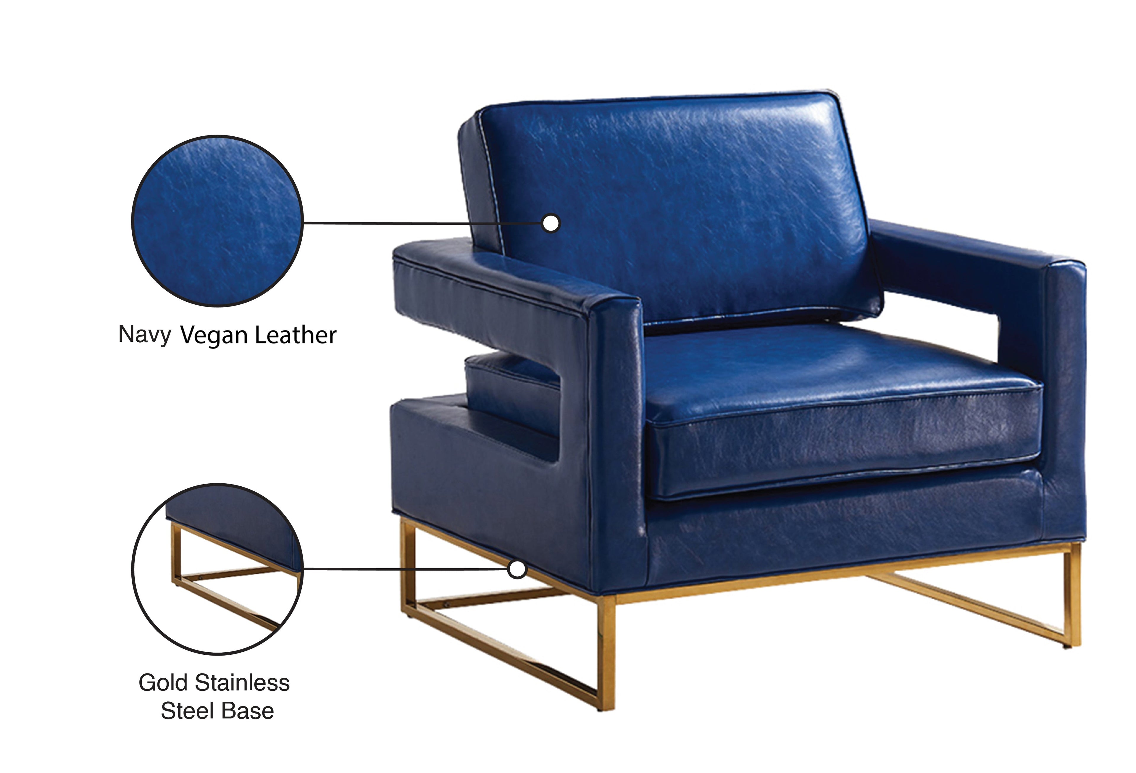 Amelia Vegan Leather Upholstered Accent Chair