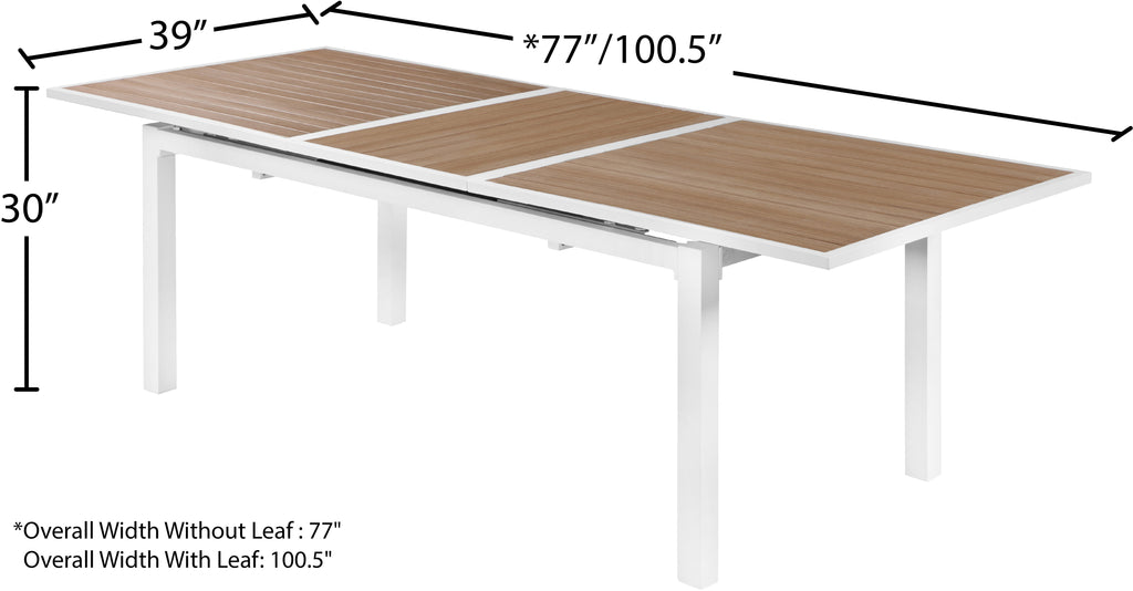 Nizuc 77" Aluminum Outdoor Patio Extendable Dining Table