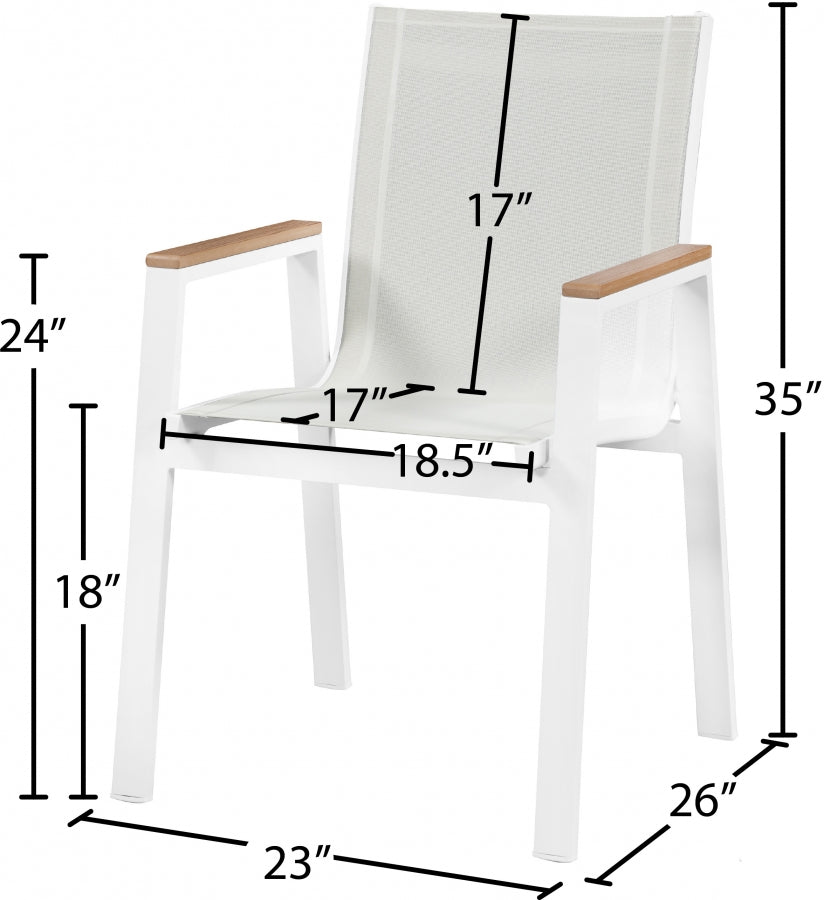 Nizuc Mesh Water Resistant Fabric Outdoor Patio Dining Arm Chair