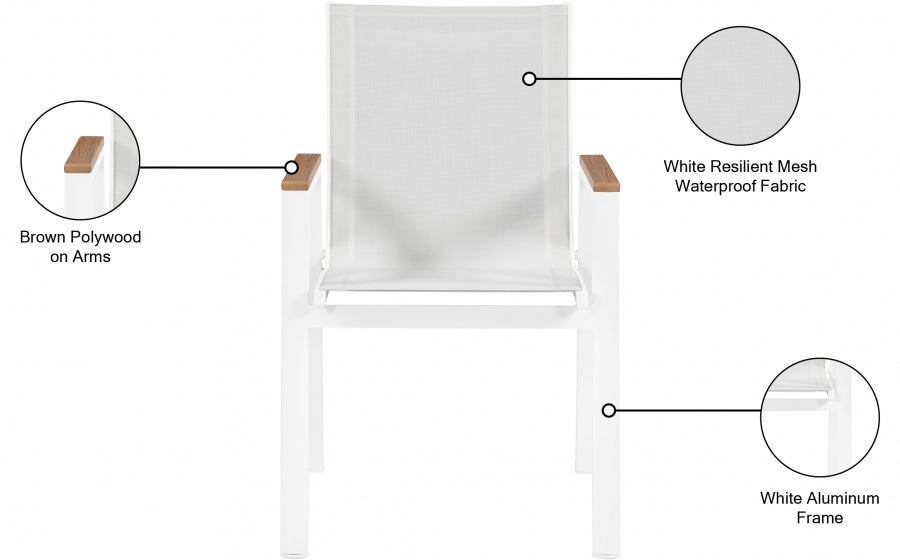 Nizuc Mesh Water Resistant Fabric Outdoor Patio Dining Arm Chair