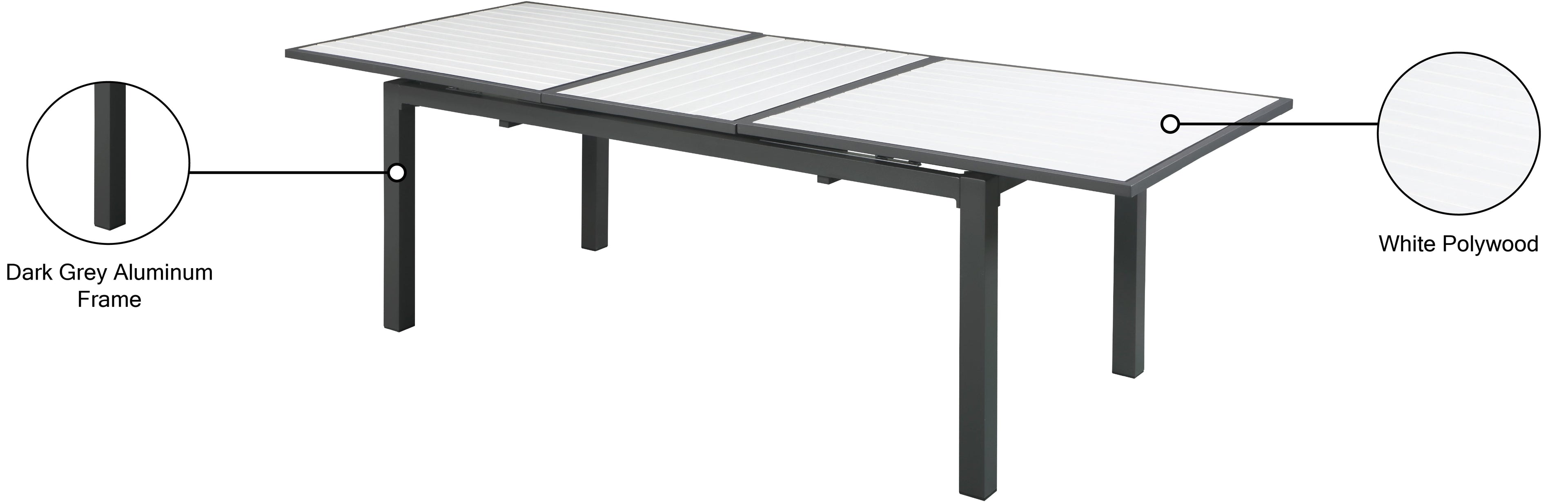 Nizuc 77" Aluminum Outdoor Patio Extendable Dining Table