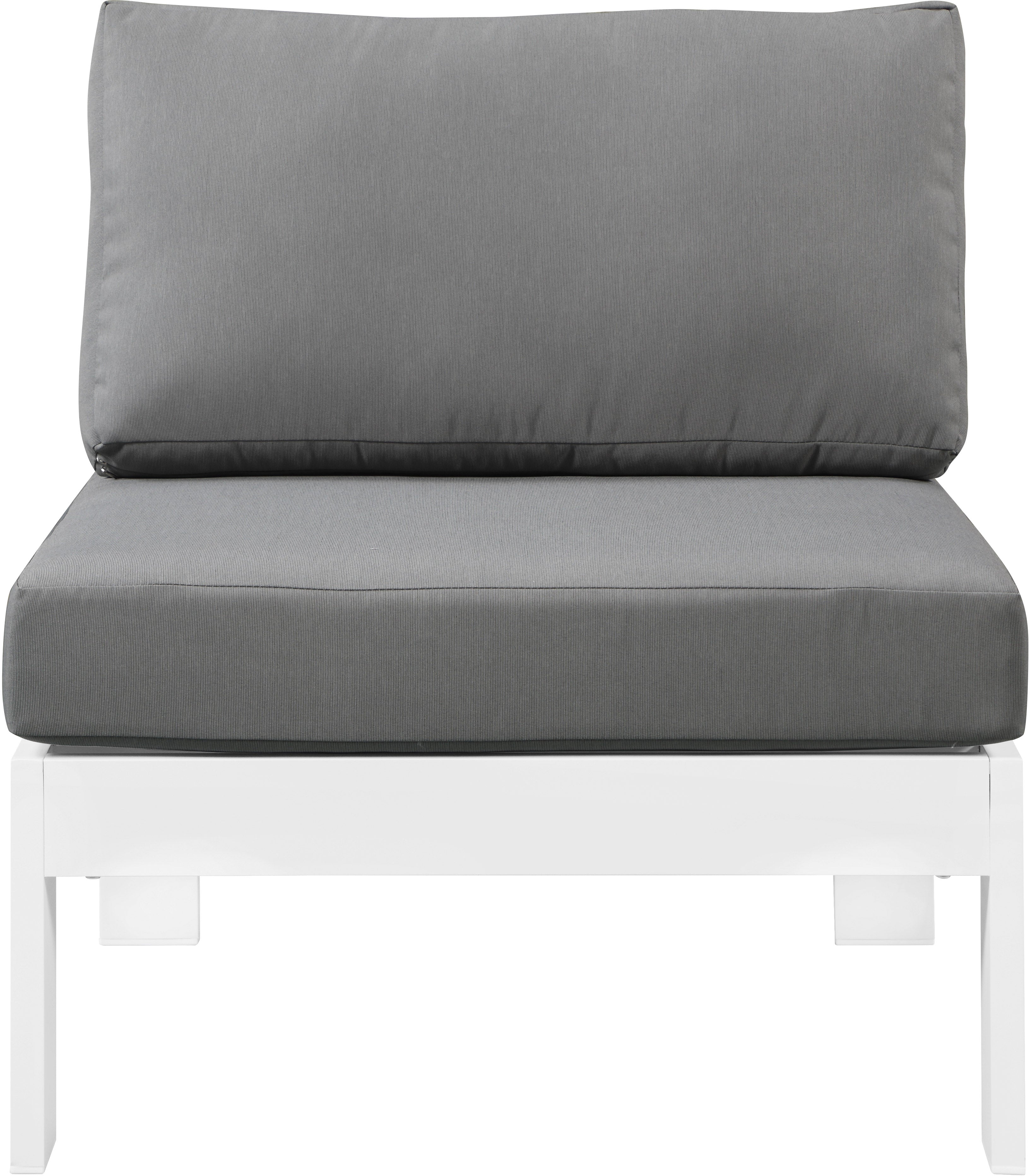 Nizuc Water Resistant Fabric Upholstered Outdoor Patio Modular Armless Chair