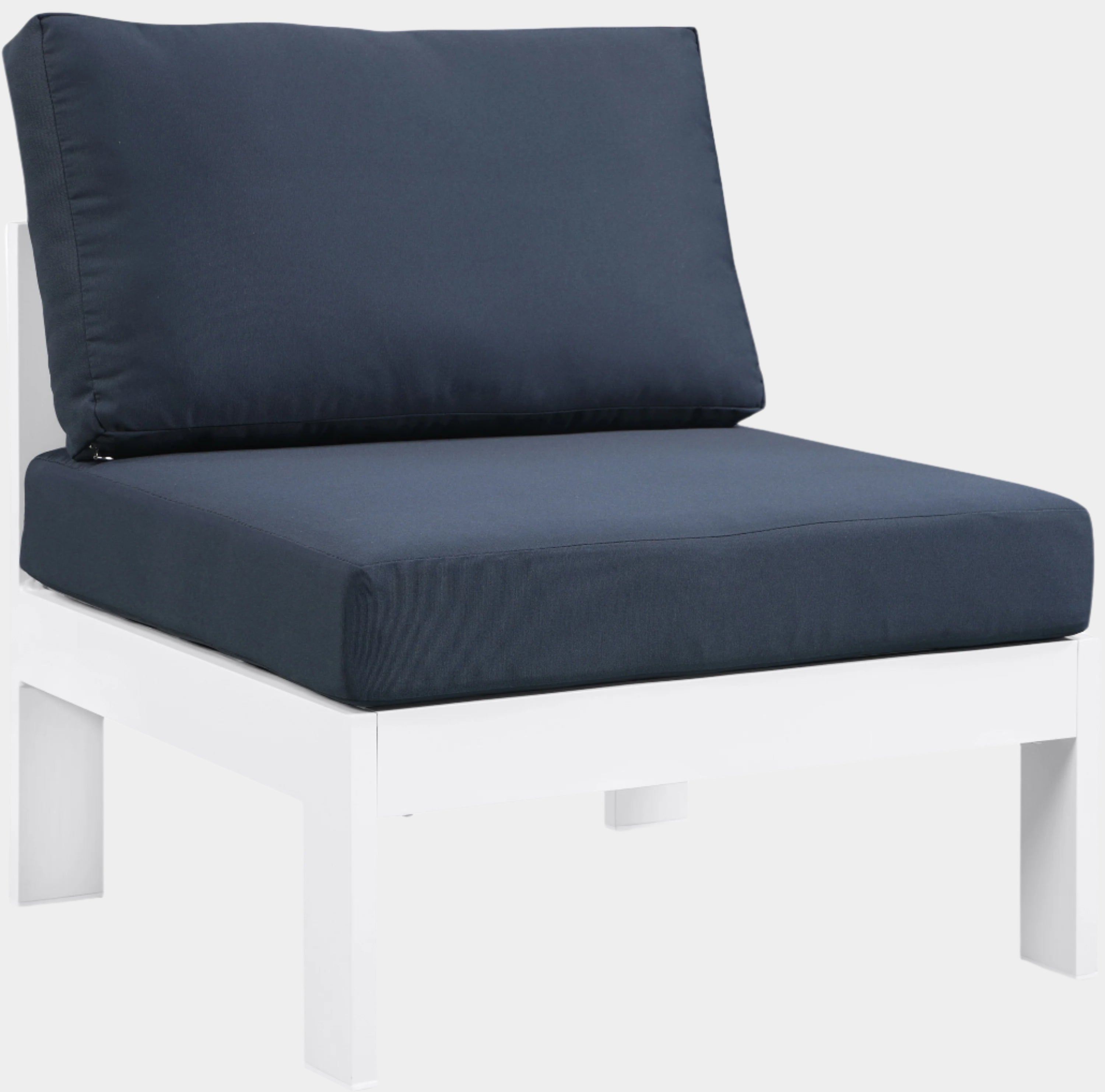 Nizuc Water Resistant Fabric Upholstered Outdoor Patio Modular Armless Chair