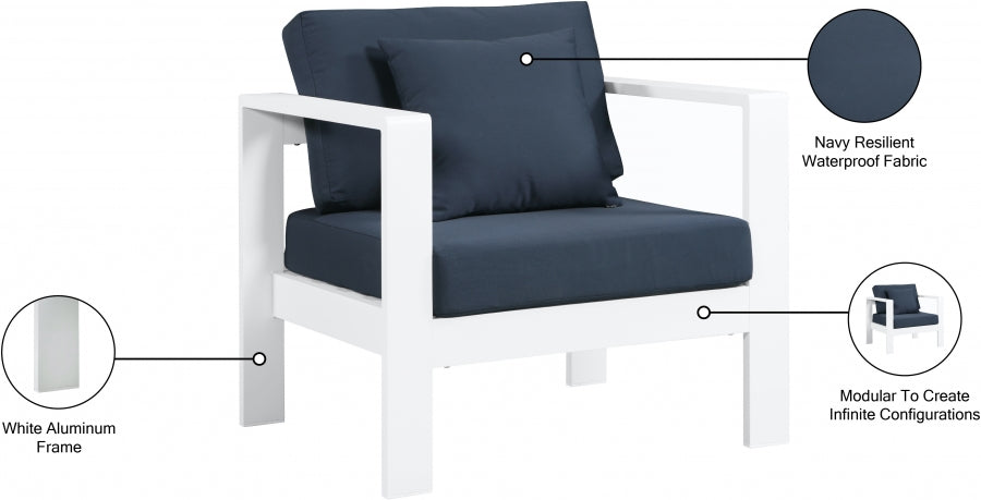 Nizuc Water Resistant Fabric Upholstered Outdoor Patio Arm Chair