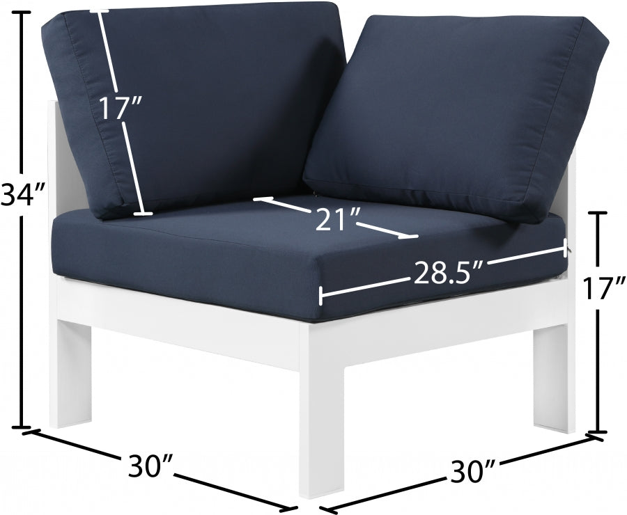 Nizuc Water Resistant Fabric Upholstered Outdoor Patio Modular Corner Chair