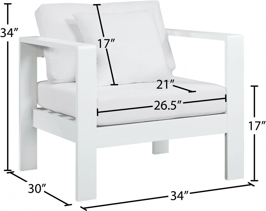 Nizuc Water Resistant Fabric Upholstered Outdoor Patio Arm Chair