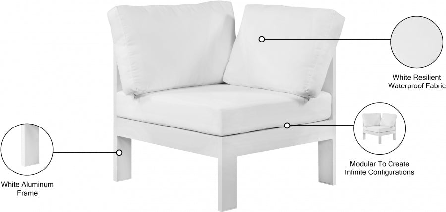 Nizuc Water Resistant Fabric Upholstered Outdoor Patio Modular Corner Chair