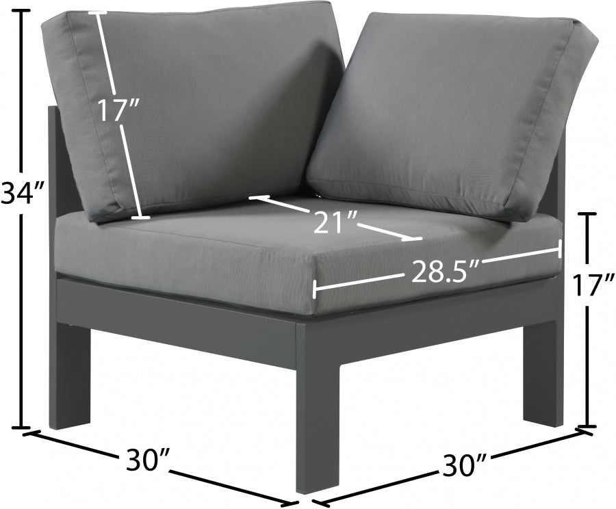 Nizuc Water Resistant Fabric Upholstered Outdoor Patio Modular Corner Chair