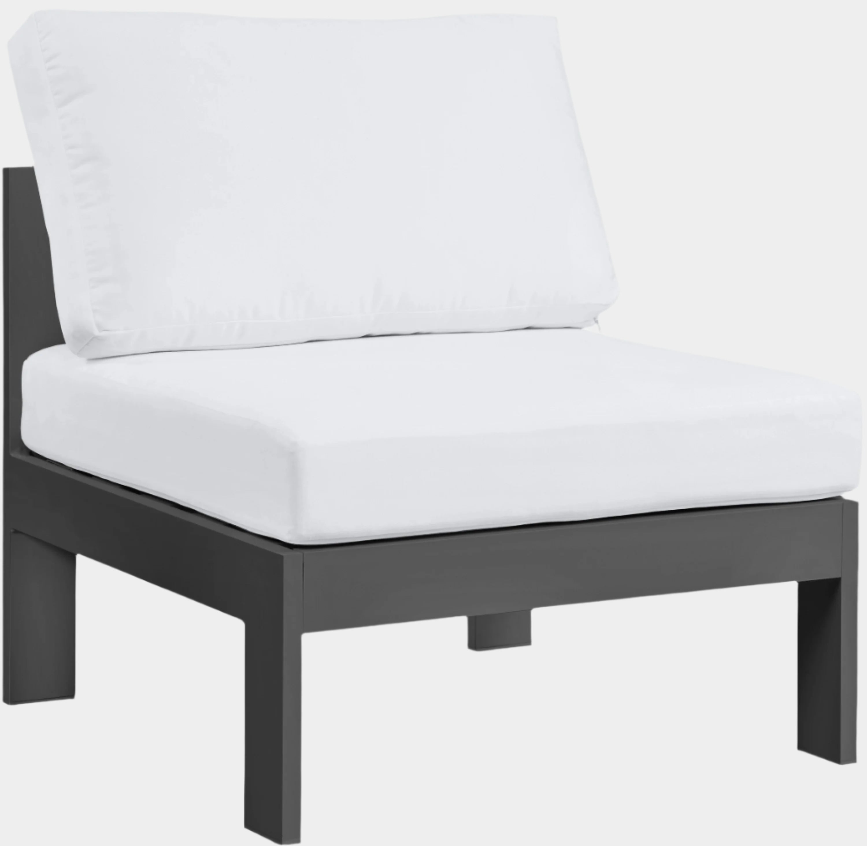 Nizuc Water Resistant Fabric Upholstered Outdoor Patio Modular Armless Chair