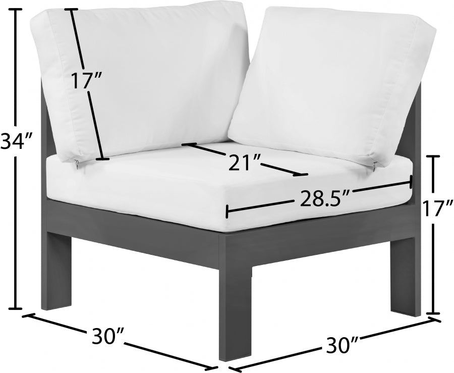 Nizuc Water Resistant Fabric Upholstered Outdoor Patio Modular Corner Chair