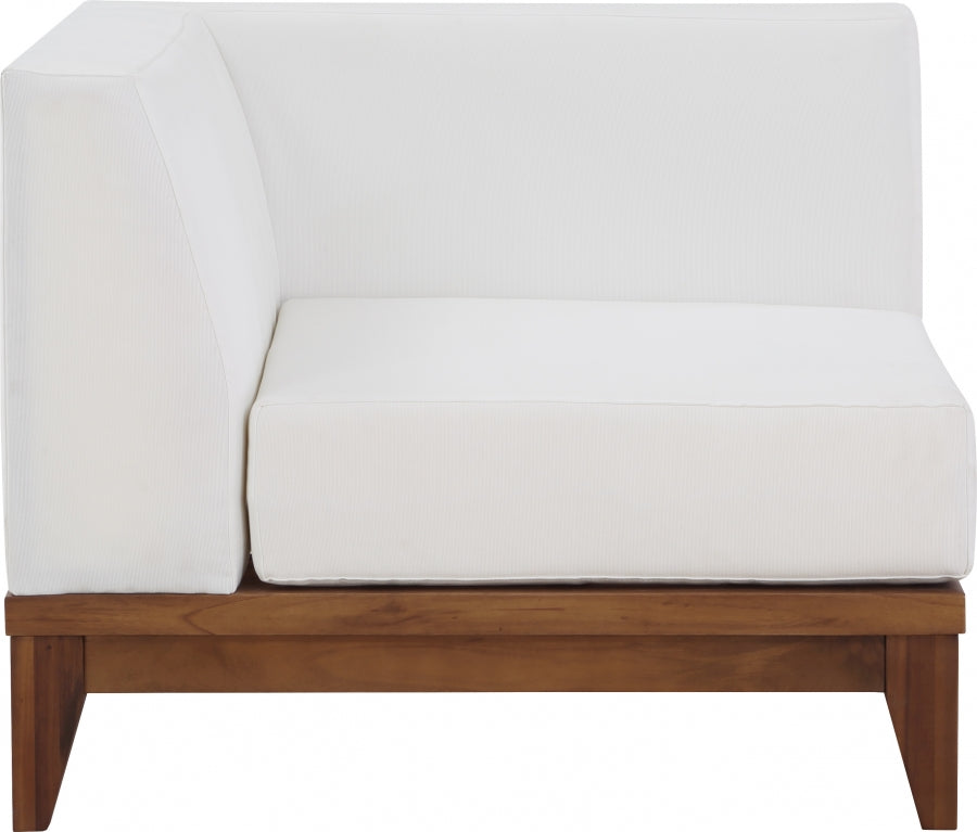 Rio Off White Water Resistant Fabric Upholstered Outdoor Patio Modular Corner Chair