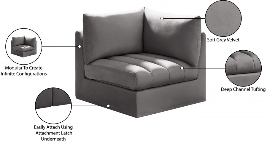 Jacob Velvet Upholstered Corner Modular Chair