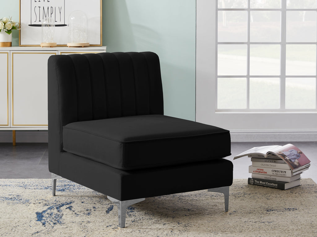 Alina Velvet Upholstered Modular Armless Chair