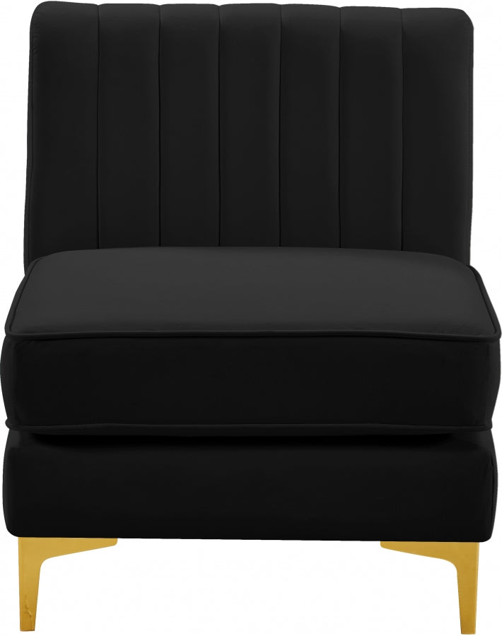 Alina Velvet Upholstered Modular Armless Chair