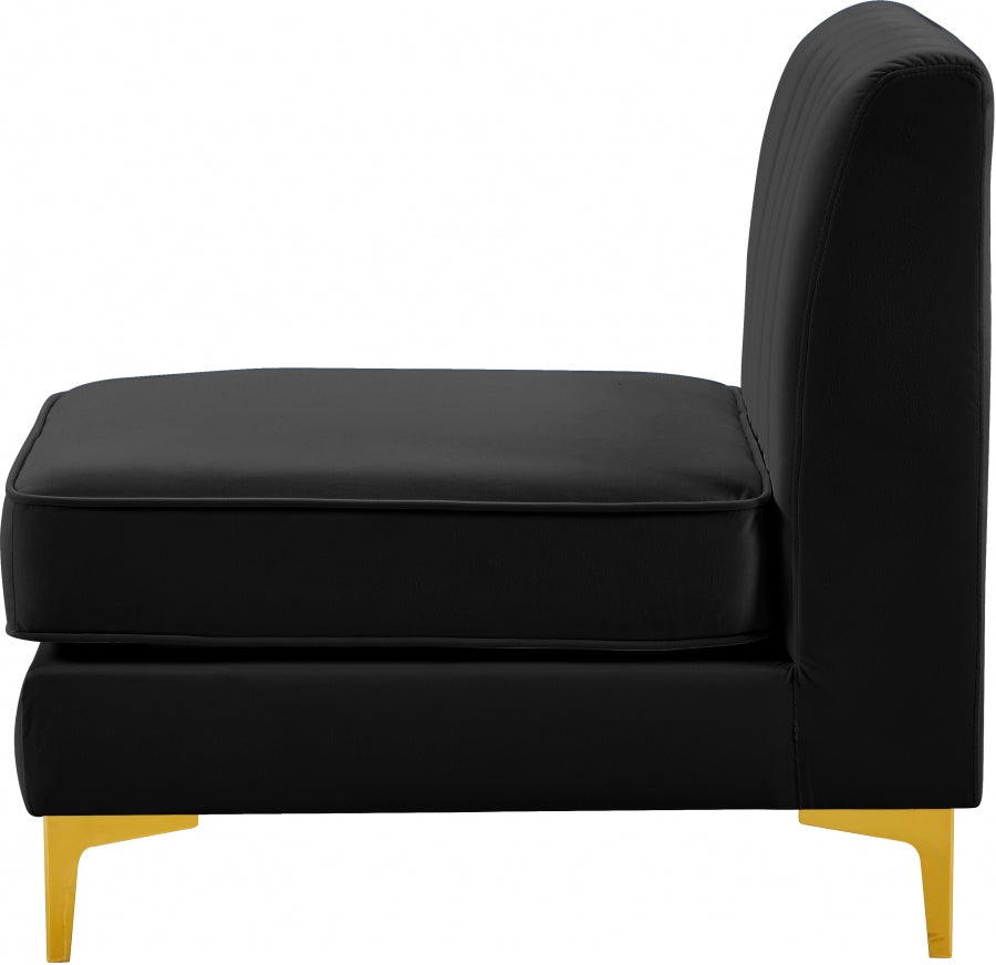 Alina Velvet Upholstered Modular Armless Chair