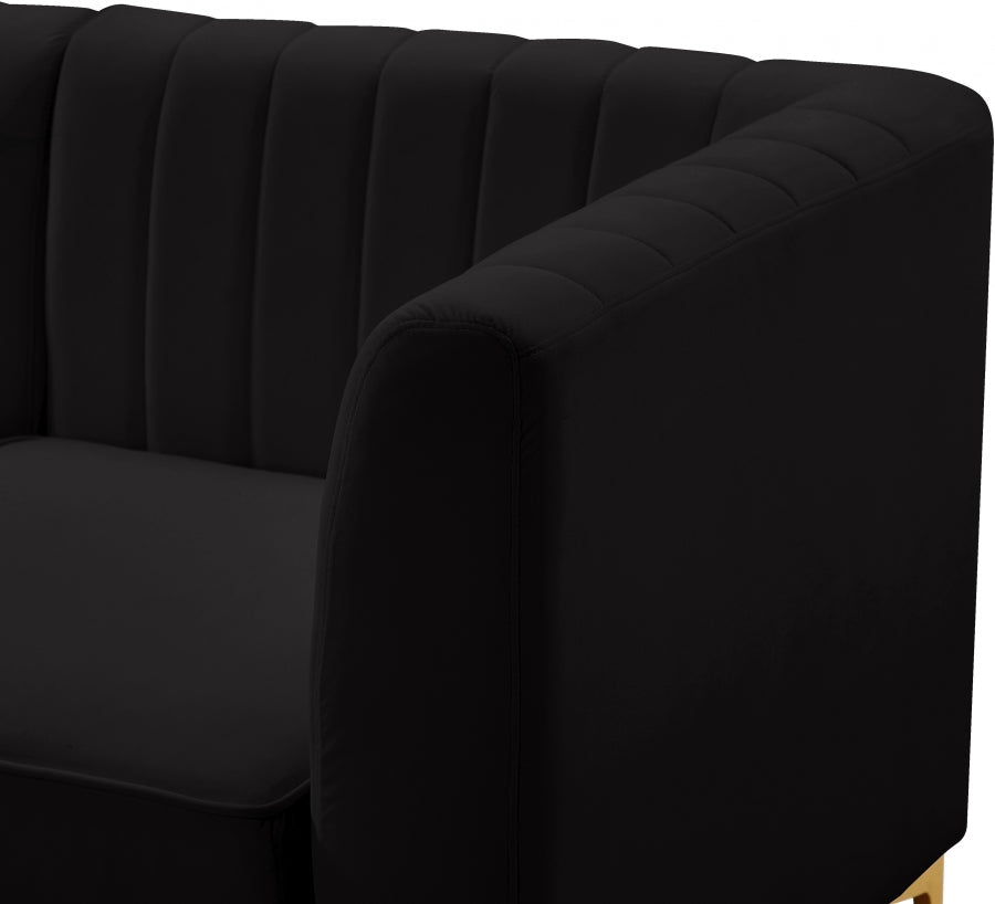 Alina Velvet Upholstered Modular Armless Chair