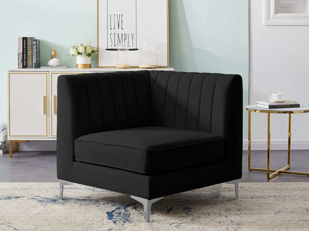 Alina Velvet Upholstered Modular Corner Chair