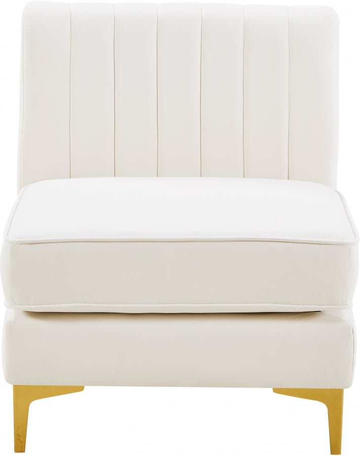 Alina Velvet Upholstered Modular Armless Chair