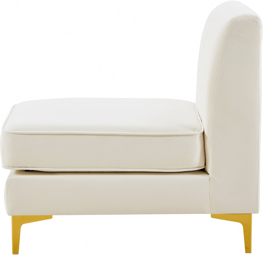 Alina Velvet Upholstered Modular Armless Chair