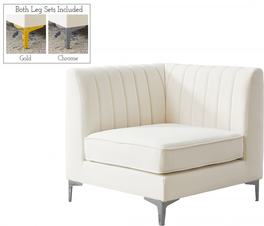 Alina Velvet Upholstered Modular Corner Chair