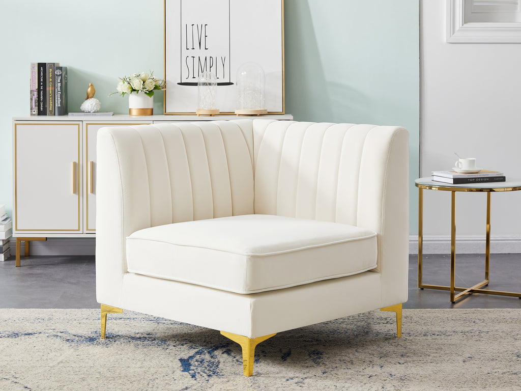 Alina Velvet Upholstered Modular Corner Chair