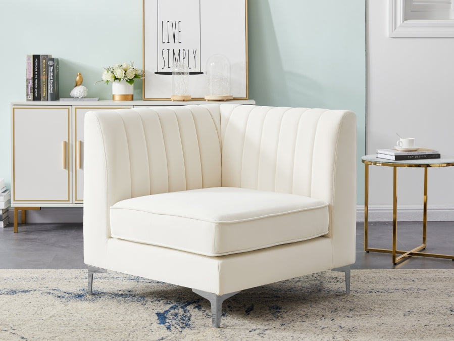 Alina Velvet Upholstered Modular Corner Chair