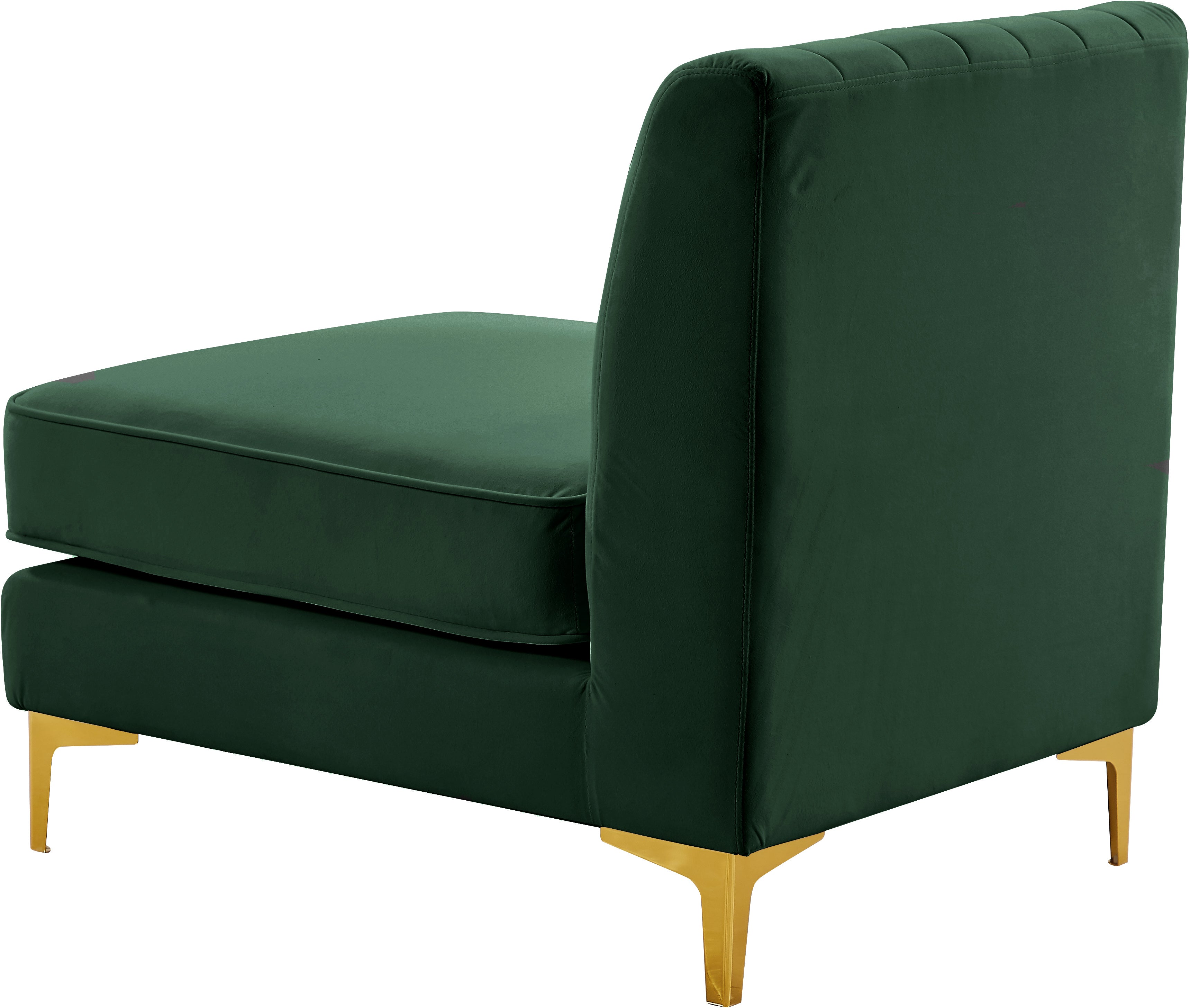 Alina Velvet Upholstered Modular Armless Chair