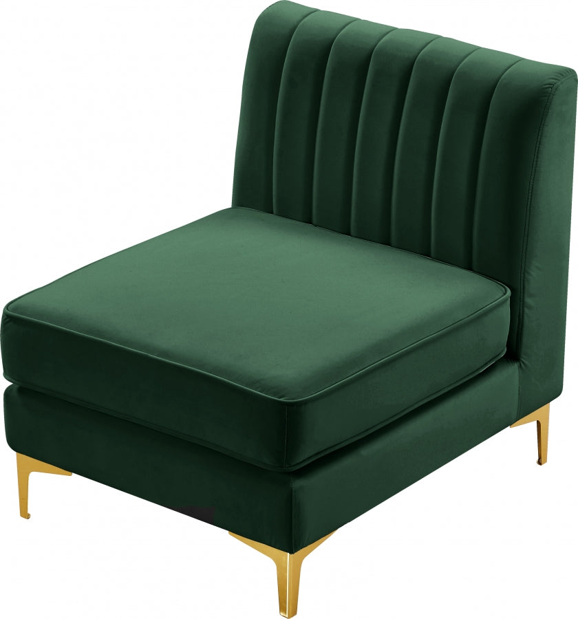 Alina Velvet Upholstered Modular Armless Chair