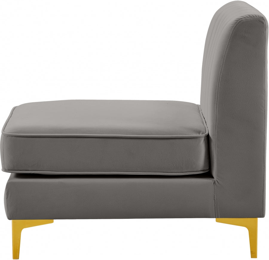 Alina Velvet Upholstered Modular Armless Chair