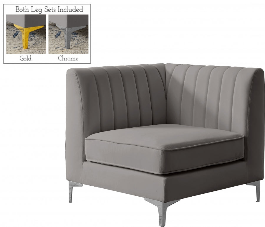Alina Velvet Upholstered Modular Corner Chair