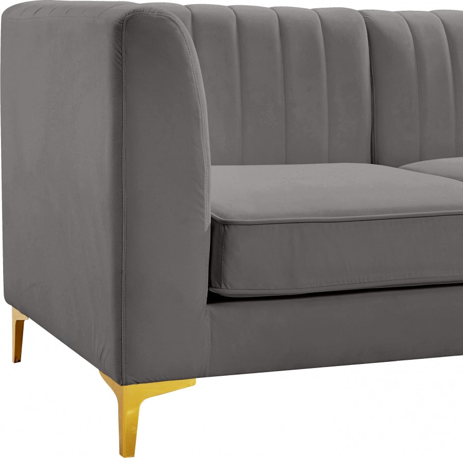 Alina Velvet Upholstered Modular Corner Chair