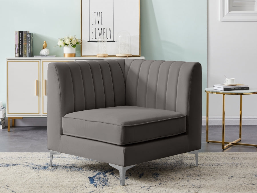 Alina Velvet Upholstered Modular Corner Chair