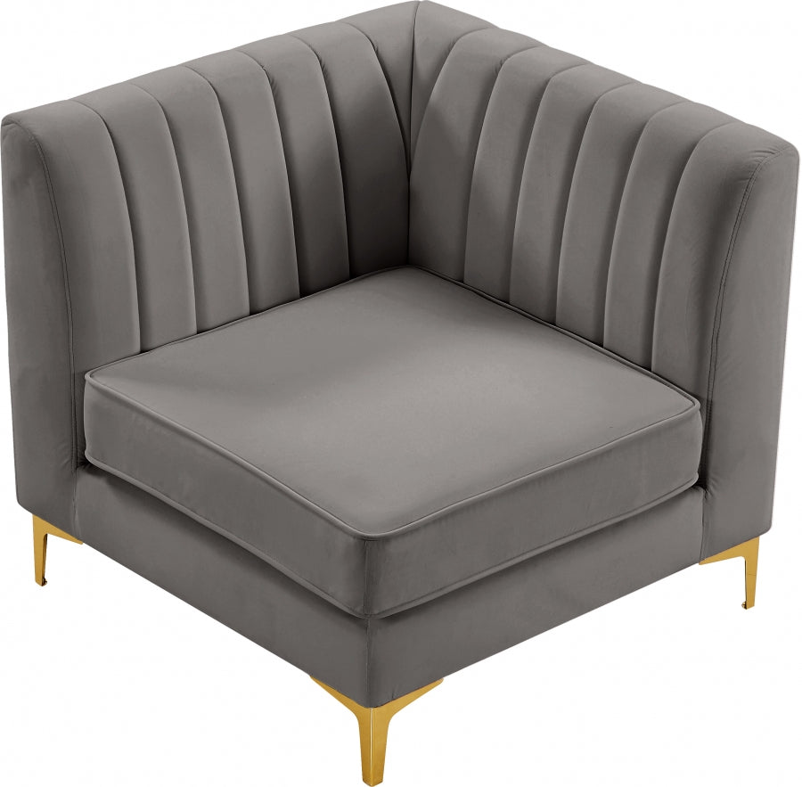 Alina Velvet Upholstered Modular Corner Chair
