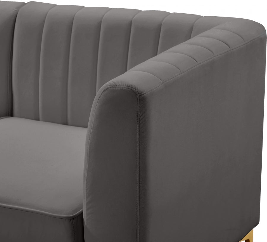 Alina Velvet Upholstered Modular Corner Chair