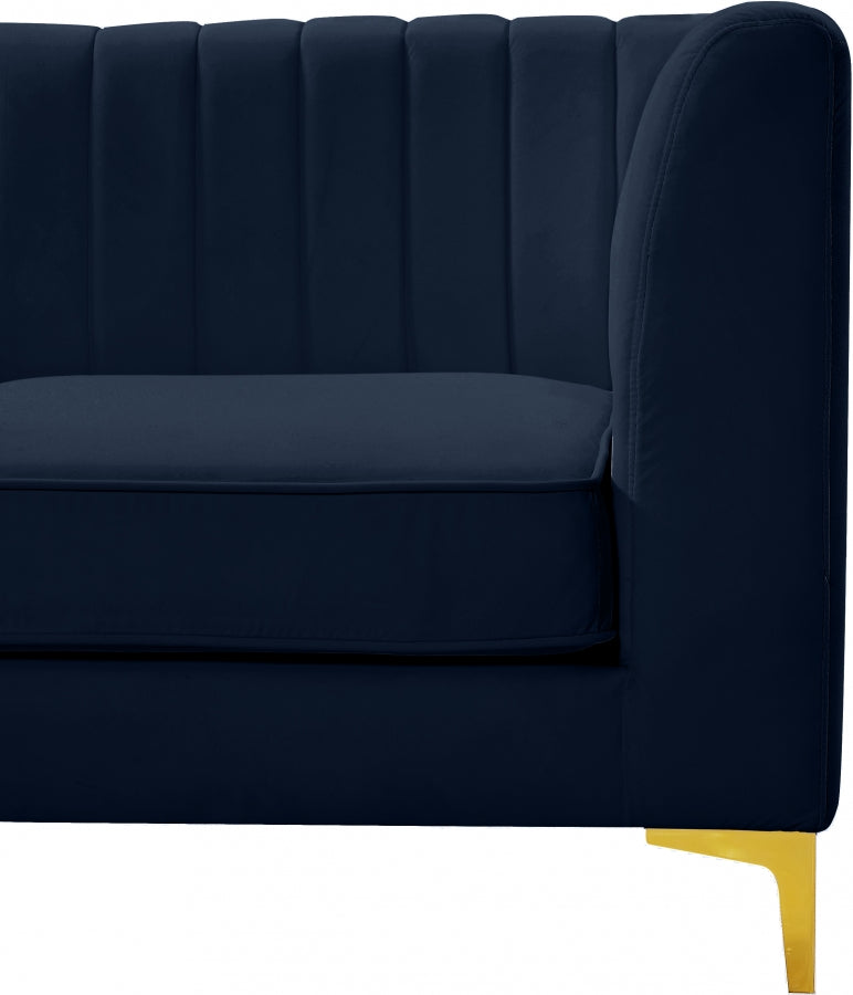 Alina Velvet Upholstered Modular Armless Chair