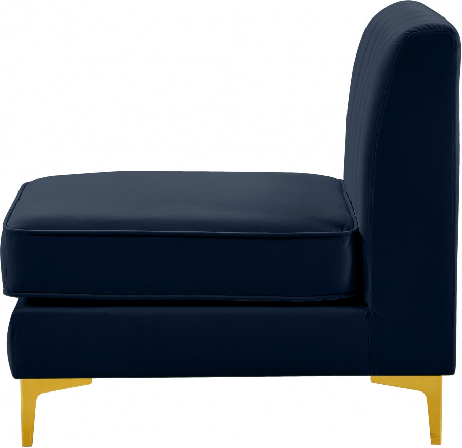 Alina Velvet Upholstered Modular Armless Chair