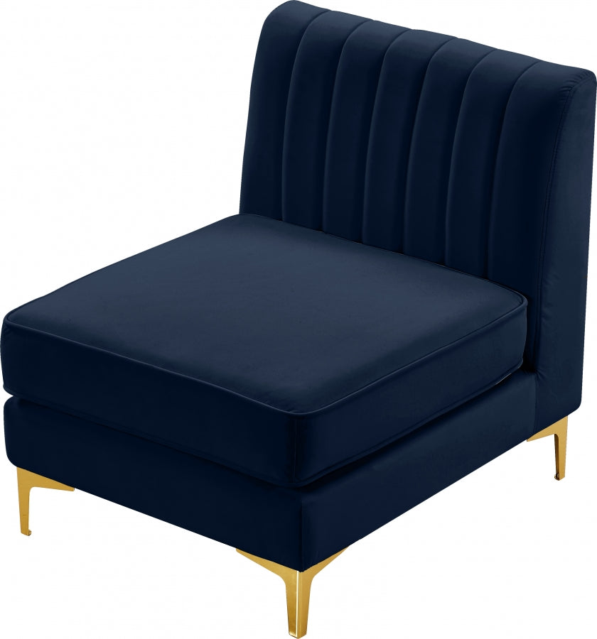Alina Velvet Upholstered Modular Armless Chair