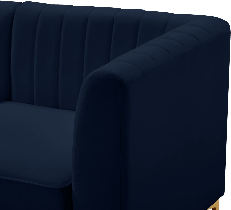 Alina Velvet Upholstered Modular Armless Chair