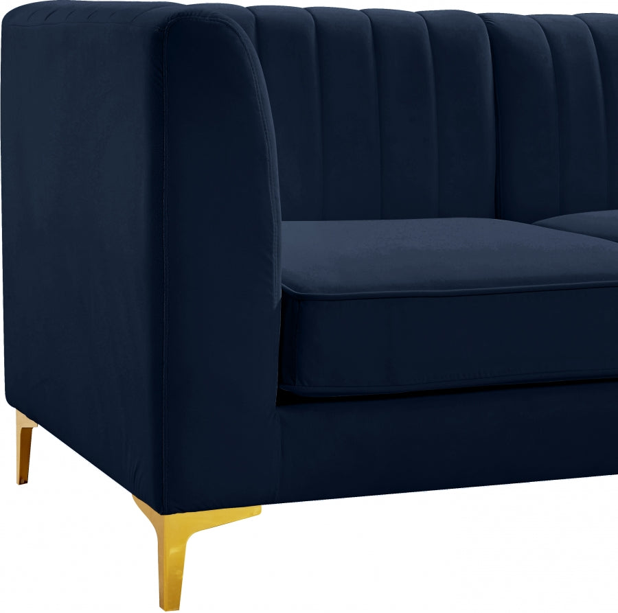 Alina Velvet Upholstered Modular Corner Chair