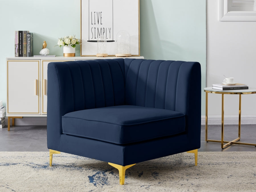 Alina Velvet Upholstered Modular Corner Chair