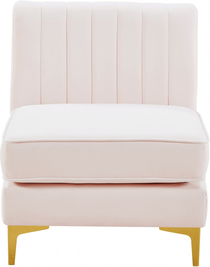 Alina Velvet Upholstered Modular Armless Chair
