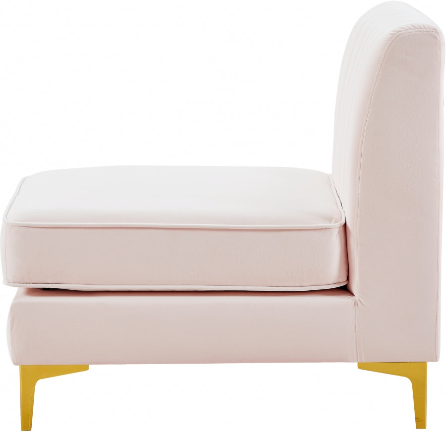 Alina Velvet Upholstered Modular Armless Chair