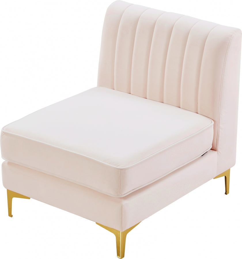Alina Velvet Upholstered Modular Armless Chair