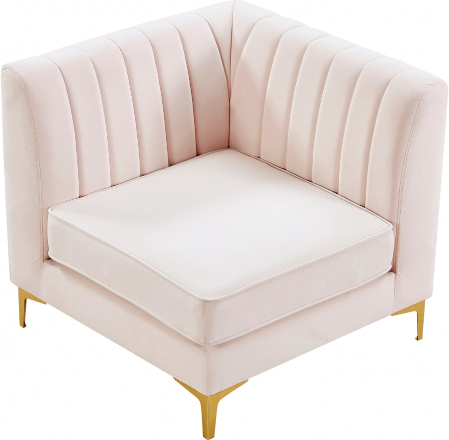Alina Velvet Upholstered Modular Corner Chair