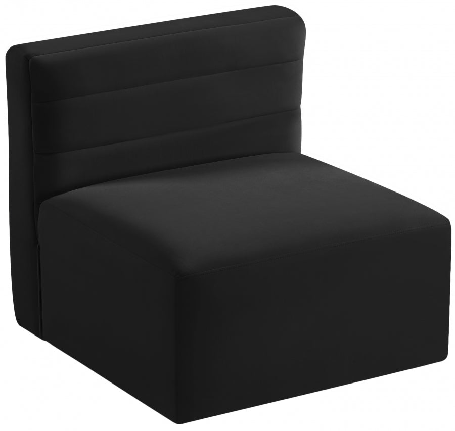 Quincy Velvet Upholstered Comfort Armless Modular Chair