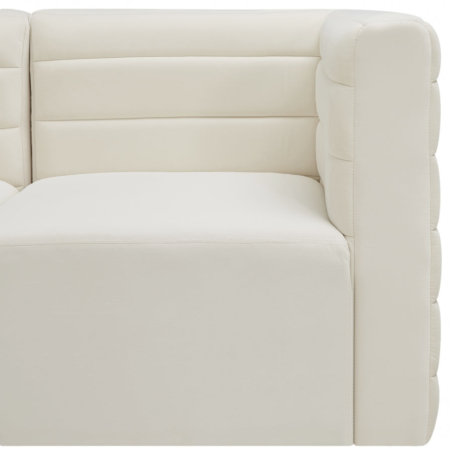 Quincy Velvet Upholstered Comfort Armless Modular Chair