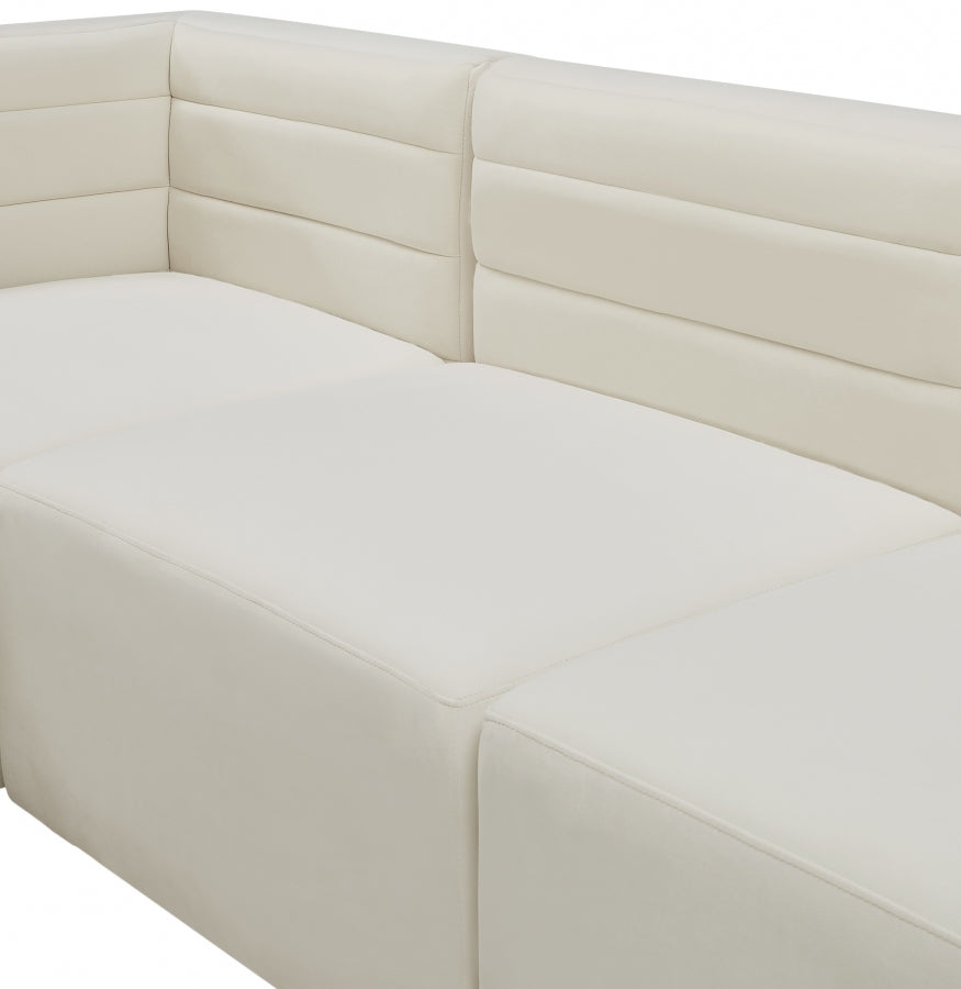 Quincy Velvet Upholstered Comfort Armless Modular Chair